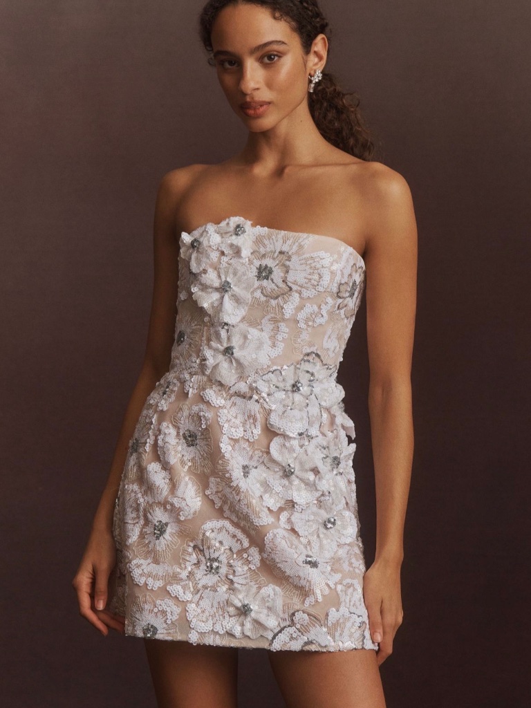 Helsi Caprice Strapless Mini Dress Anthropologie Weddings
